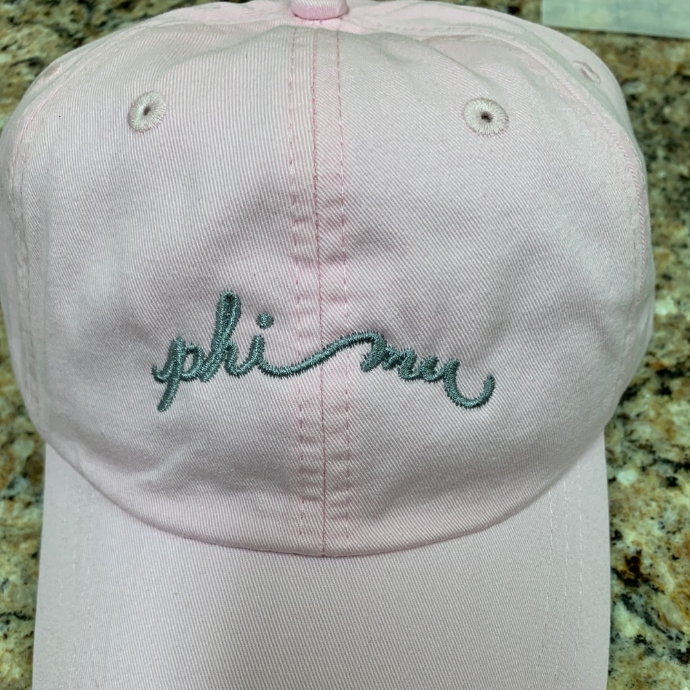 Phi Mu Pink hat with grey stitching-  brand new